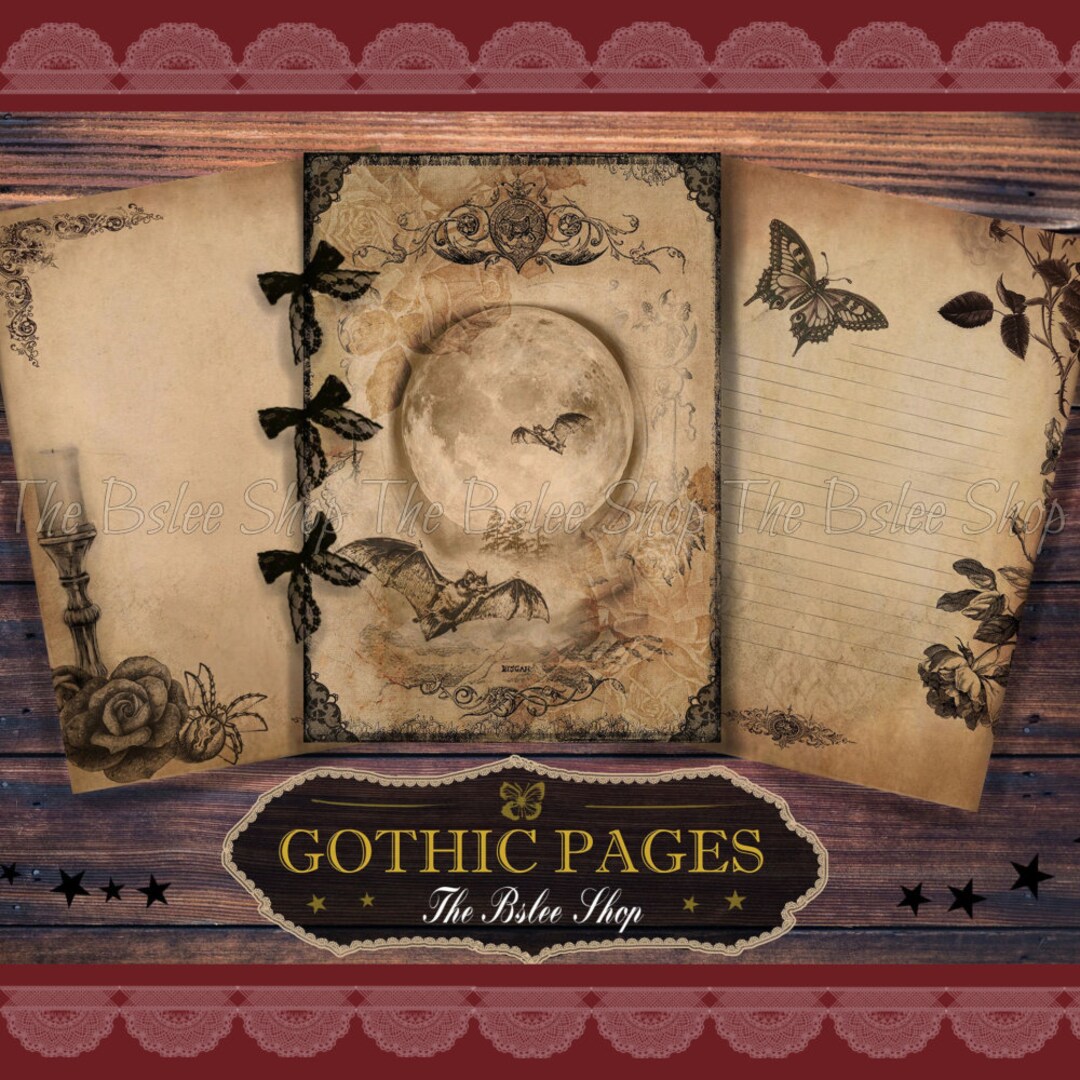 Vintage Gothic Paper Gothic Junk Journal Halloween Etsy