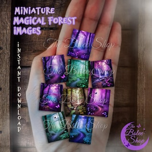 Miniature Fairy Forest Images: Dollhouse Diorama Cards (PNG Digital Download)