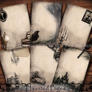 Spookhuisbrieven, Haunted Junk Journal, Horrordagboekpagina's, Halloween digitaal papier, Gothic briefpapier, Gothic Junk Journal
