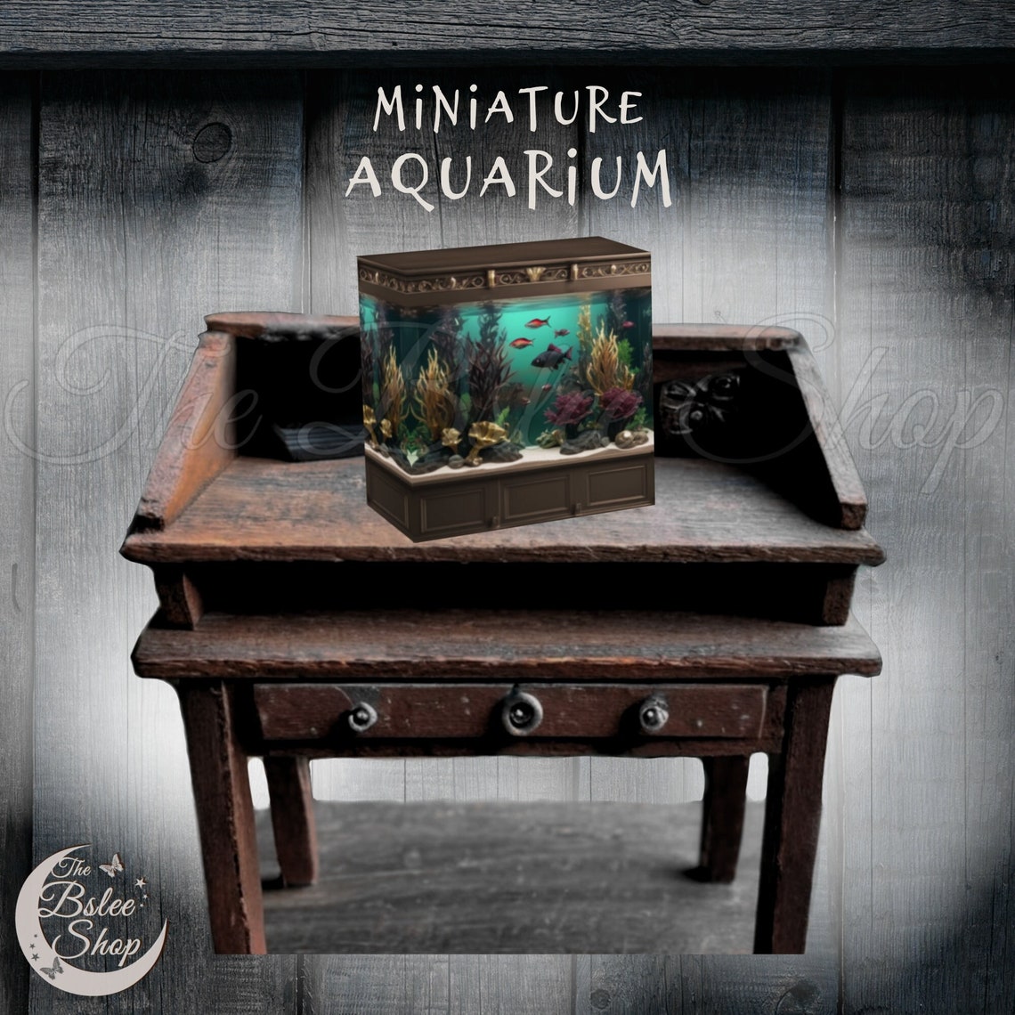 Miniature Aquarium Printable Dollhouse Decor DIY Miniature Furniture