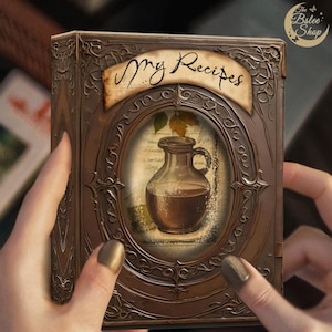 Livre de recettes rustiques, Pages de recettes anciennes, Recettes de potions d'infusion de sorcière, Livre de recettes médiévales à imprimer, Recettes d'Halloween, Scrapbooking de cuisine