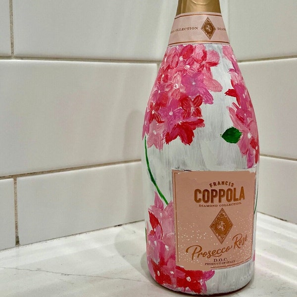 Custom Hand-Painted Champagne Bottles - Perfect Gift for any Occasion (Birthday, Engagement, Wedding, Holidays). Made To Order.