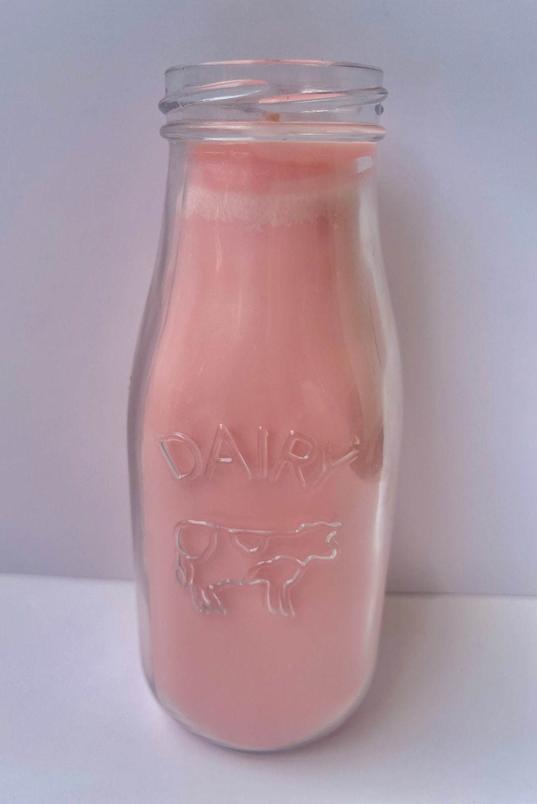 Strawberry Milk Bottle Candle Etsy