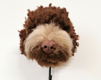 Handcrafted Needle Felted Lagotto romagnolo Hook - Quirky Wall Decor Piece