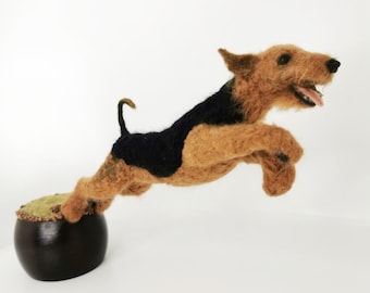 Réplica de mascota personalizada en fieltro con aguja: retrato conmemorativo de perro