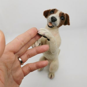 Custom needle felted dog, Jack Russell Terrier. Handmade with love.
