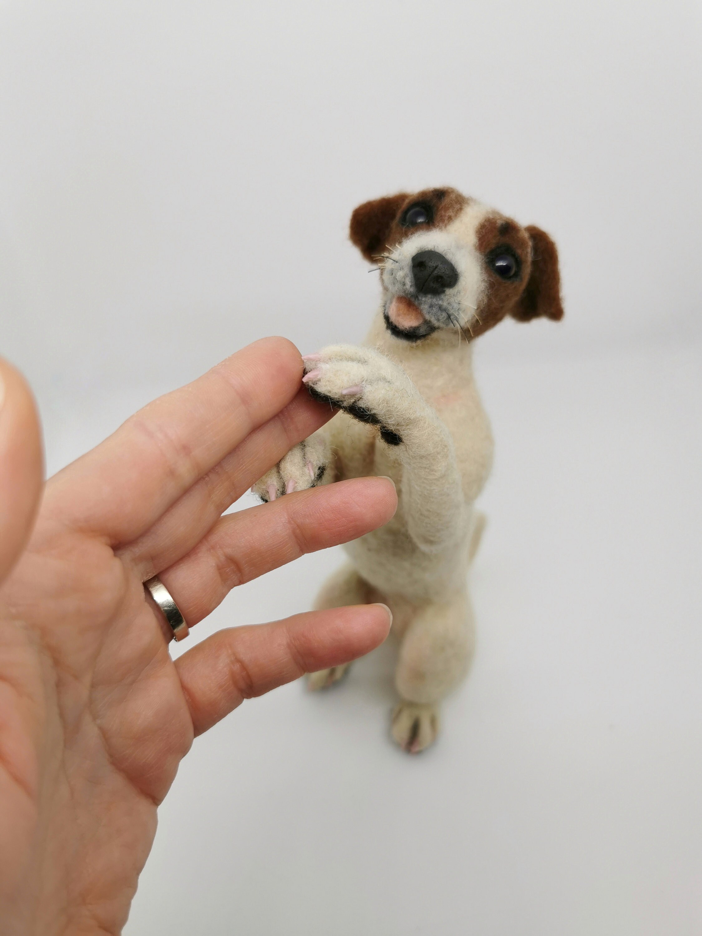 Custom needle felted dog, Jack Russell Terrier. Handmade with love.