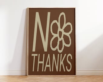 Bold brown typography digital print | joyful fun printable poster | trendy indie funky wall art