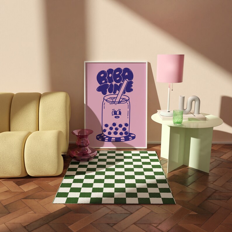 Boba Coffee Colorful Printable Wall Decor | Bubble Tea Drink Poster ...