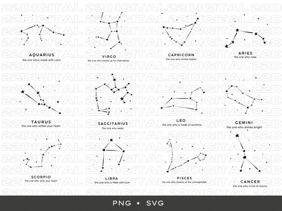 Zodiac Svg Bundle Constellation Svg Zodiac Svg Astrology - Etsy Ireland