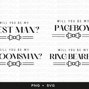 Proposition groom svg | Fête de mariage svg bundle | Forfait mariage svg | Groom svg | Proposition Pageboy svg | Porteur d’anneau svg | Proposition de Groomsman