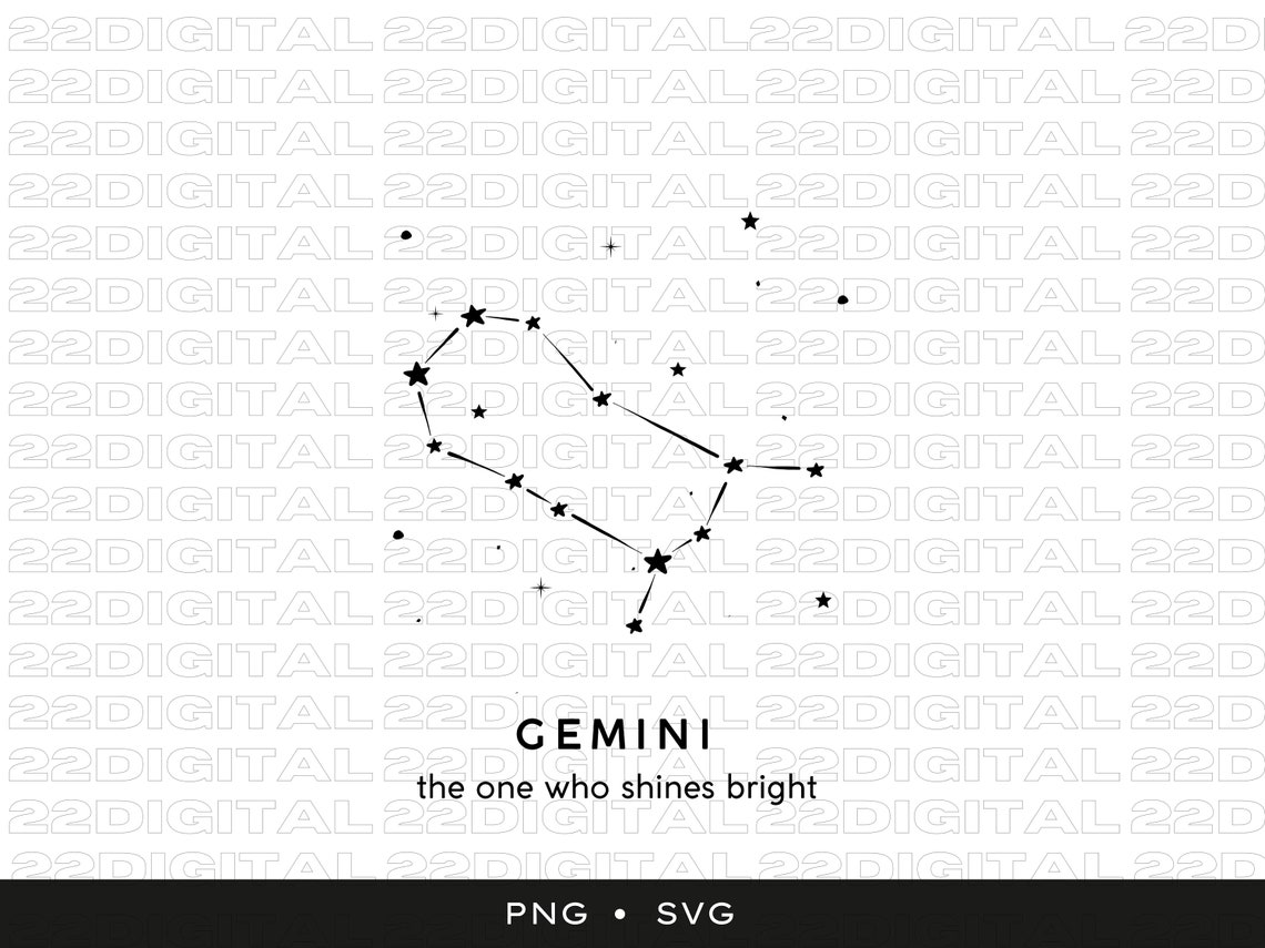 Gemini Svg Constellation Svg Zodiac Svg Astrology Svg Celestial Svg Etsy