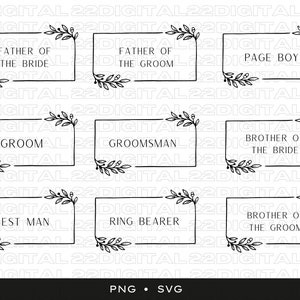Groom party svg bundle pour les projets de mariage | Fête de mariage svg bundle | Forfait mariage svg | Père du marié SVG