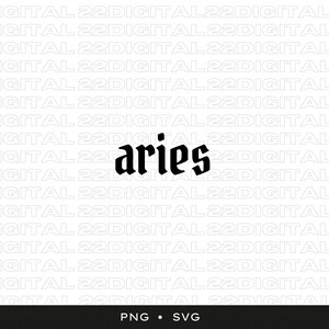 Nome do signo de Áries em fonte gótica | Áries SVG | Constelação svg | Zodíaco SVG | Astrologia svg | SVG celestial