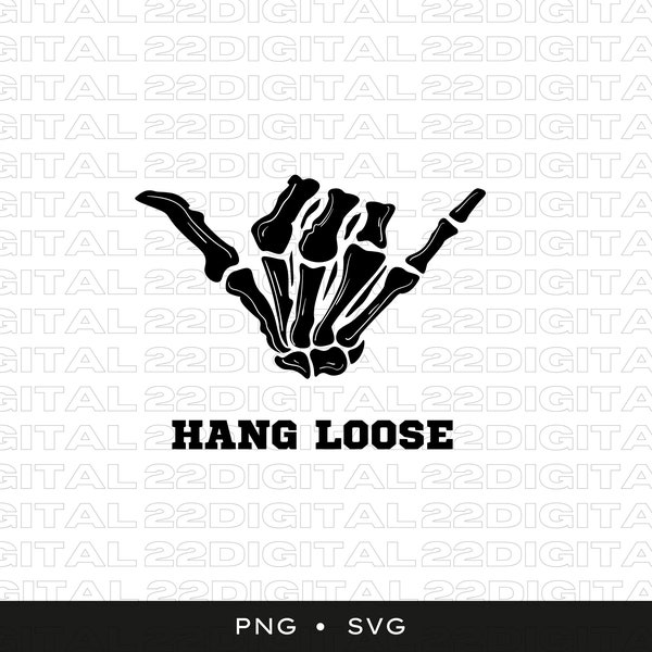 Shaka skeleton hang loose skeleton hand. Svg & png cut files for cricut, glowforge and silhouette | Halloween svg | Skeleton svg | Skull svg