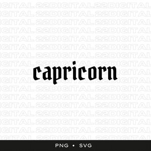 Steenbok sterrenbeeld in gotisch lettertype | Steenbok svg | Sterrenbeeld svg | Zodiac svg | Astrologie svg | Hemelse svg