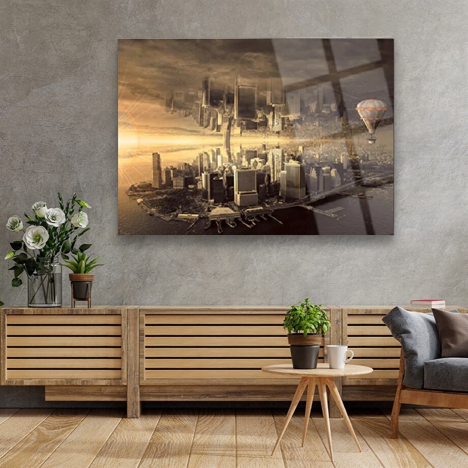 ANY SIZE Wall Art Glass Print Canvas Picture Large Oil Painting City 46643457 