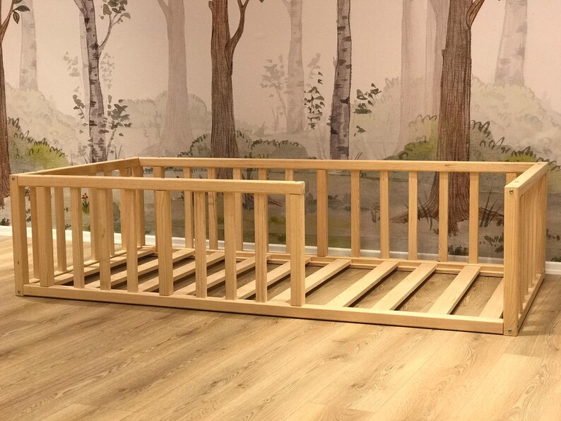 Montessori Floor Bed Pine Tree Toddler Bed Frame Cute Etsy