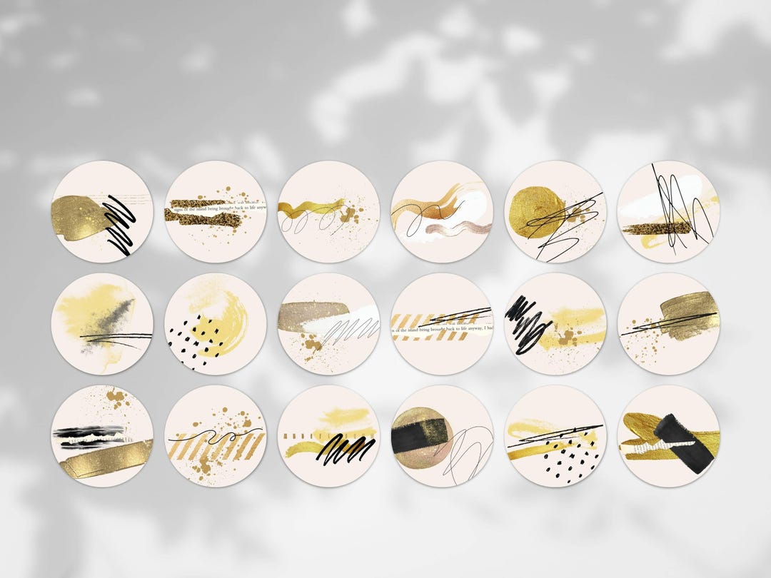 Beige Golden Collage Highlight Buttons for Instagram | Size ...