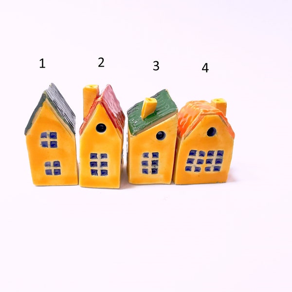 Orange little ceramic house - tiny houses - ceramic and pottery - gift for him - gift for her - small house - one orange house - sweet home