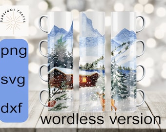 Christmas 10oz. 4 Cricut stackable mug template,WORDELESS VERSION, holiday mug, cricut mug press svg design, 10 oz mug template, sublimation