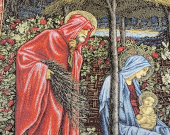 William Morris Wall Hanging Tapestry: The Adoration of the Magi, Jacquard Woven (55x35) 139cm*89cm