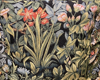 William Morris Tapestry Pillow Cover: Medieval Floral Jacquard (16x16)