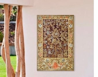 Gobelin W. Morrisa „Drzewo Życia”: Sztuka średniowieczna, żakard, dekoracja ścienna, 39*55
