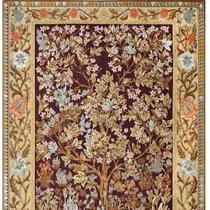 W.Morris style tapestry wall hanging&quot;Apple Tree of Life&quot;26*38(68*99 cm)-jacquard woven-medieval art style tapestry-the gift a history lover