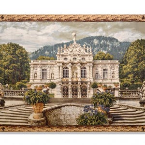 Arazzo da parete in stile medievale "Castello bianco" 50*76 (129 cm*195 cm) - tessuto jacquard - stile arte medievale - il regalo per un amante della storia.