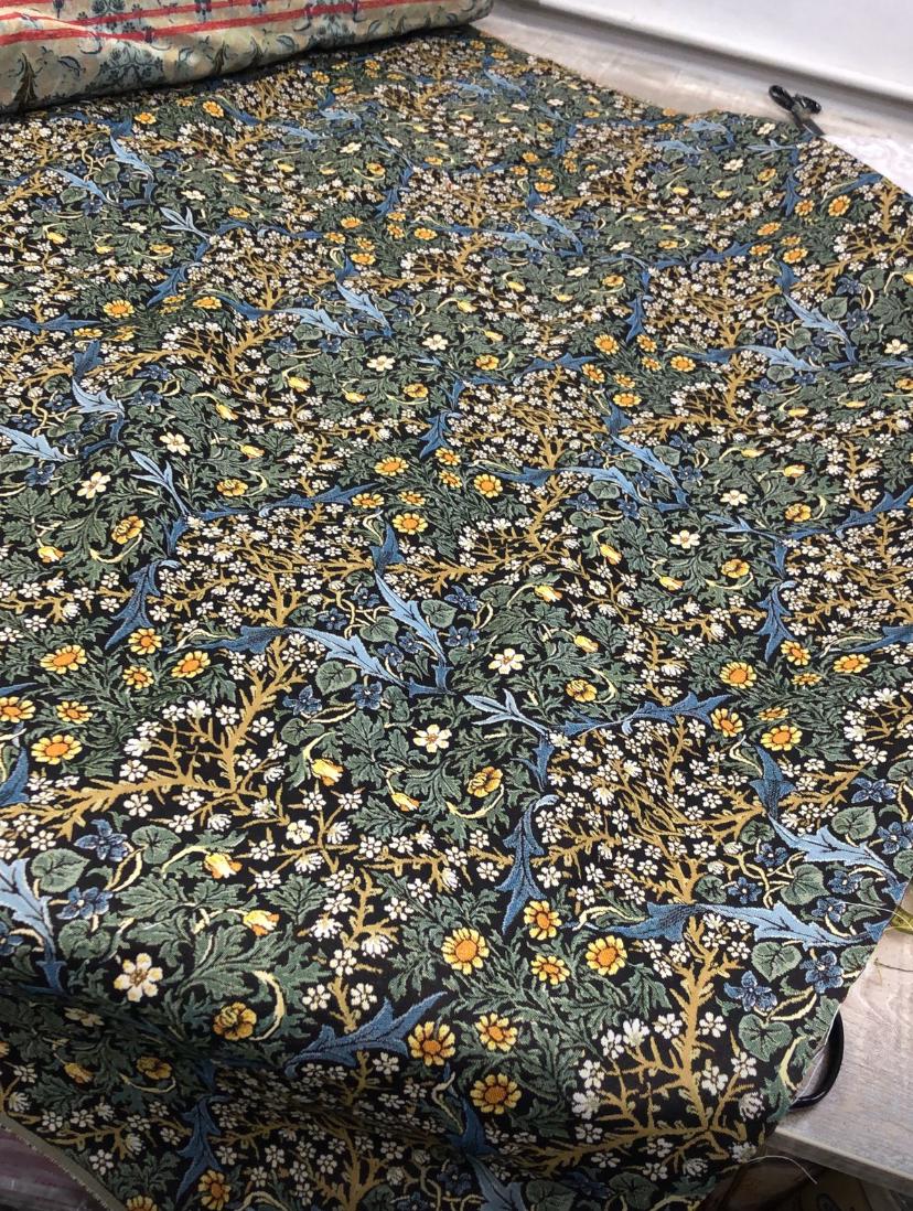 William Morris Blackthorn Tapestry Fabric: Jacquard Woven Floral