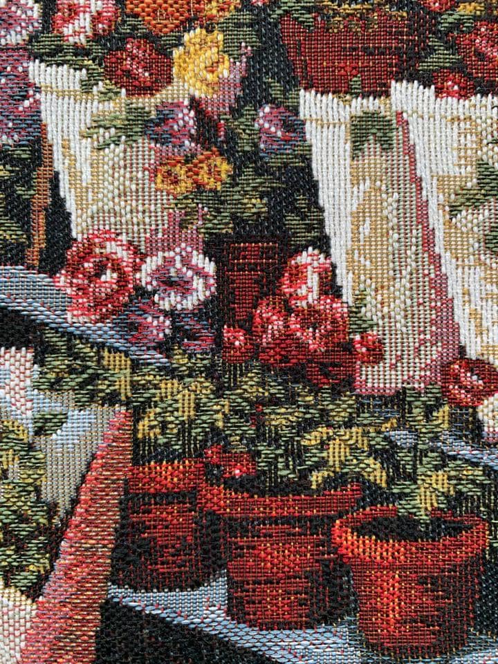 Jacquard Woven Tapestry: Old Paris Scene, Victorian Baroque Art
