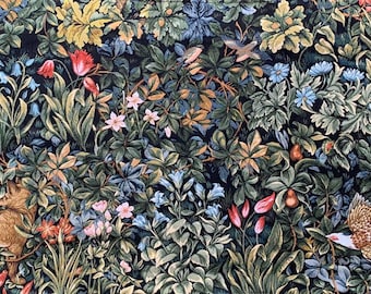 William Morris Tapestry: Medieval Magic Forest Fox Jacquard Wall Hanging (26*53)