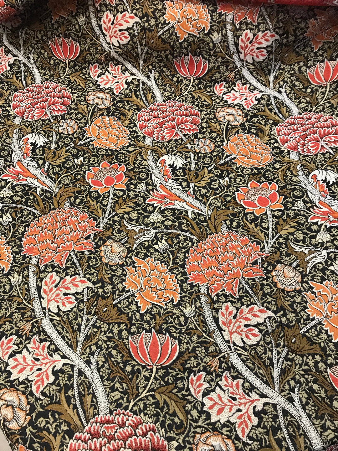 Tapestry Fabric W.morris Style artichokejacquard Wovenupholstery Floral Fabricart Home Decor