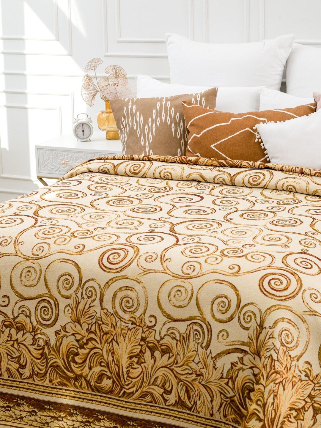 クリムト 絨毯 段通 ラグ 245×169cm klimt Gustav Klimt Style Tapestry Bedspread: Art Nouveau Woven Jacquard
