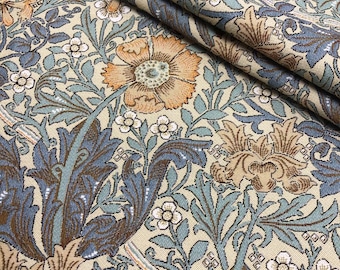 William Morris Tapestry Fabric: Jacquard Woven Cotton Blend Floral Upholstery