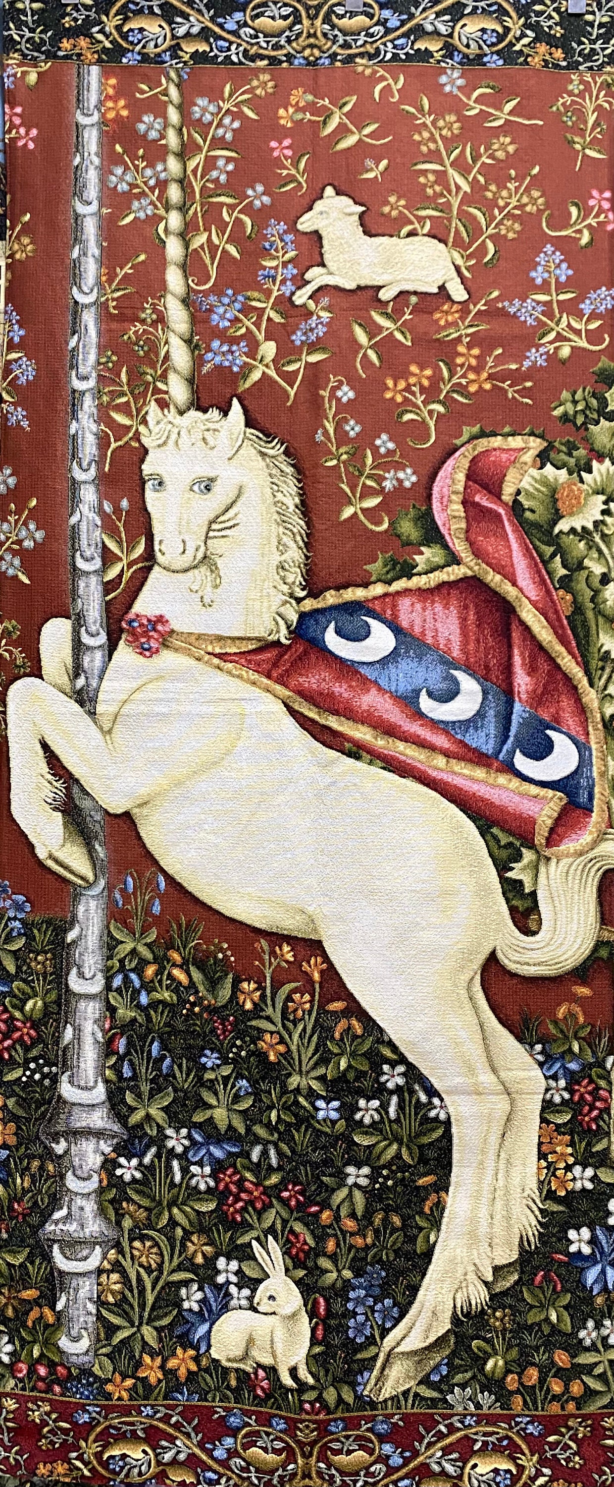とらわれのユニコーン タペストリー ジャカード織り 置物壁掛け 中世