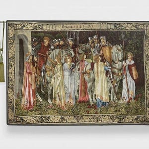 W. Morris style tapestry wall hanging &quot;Departure of the Knights&quot;53*72(138*180cm)-jacquard woven-medieval art style-the gift a history lover.