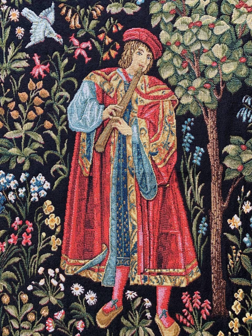 Medieval Musician Tapestry for Framing: Jacquard Woven Wall Art