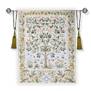W.Morris style tapestry wall hanging &quot;Blooming magnolia&quot;&quot; 53*73 (137cm*189cm)-jacquard woven-medieval art tapestry-the gift a history lover.