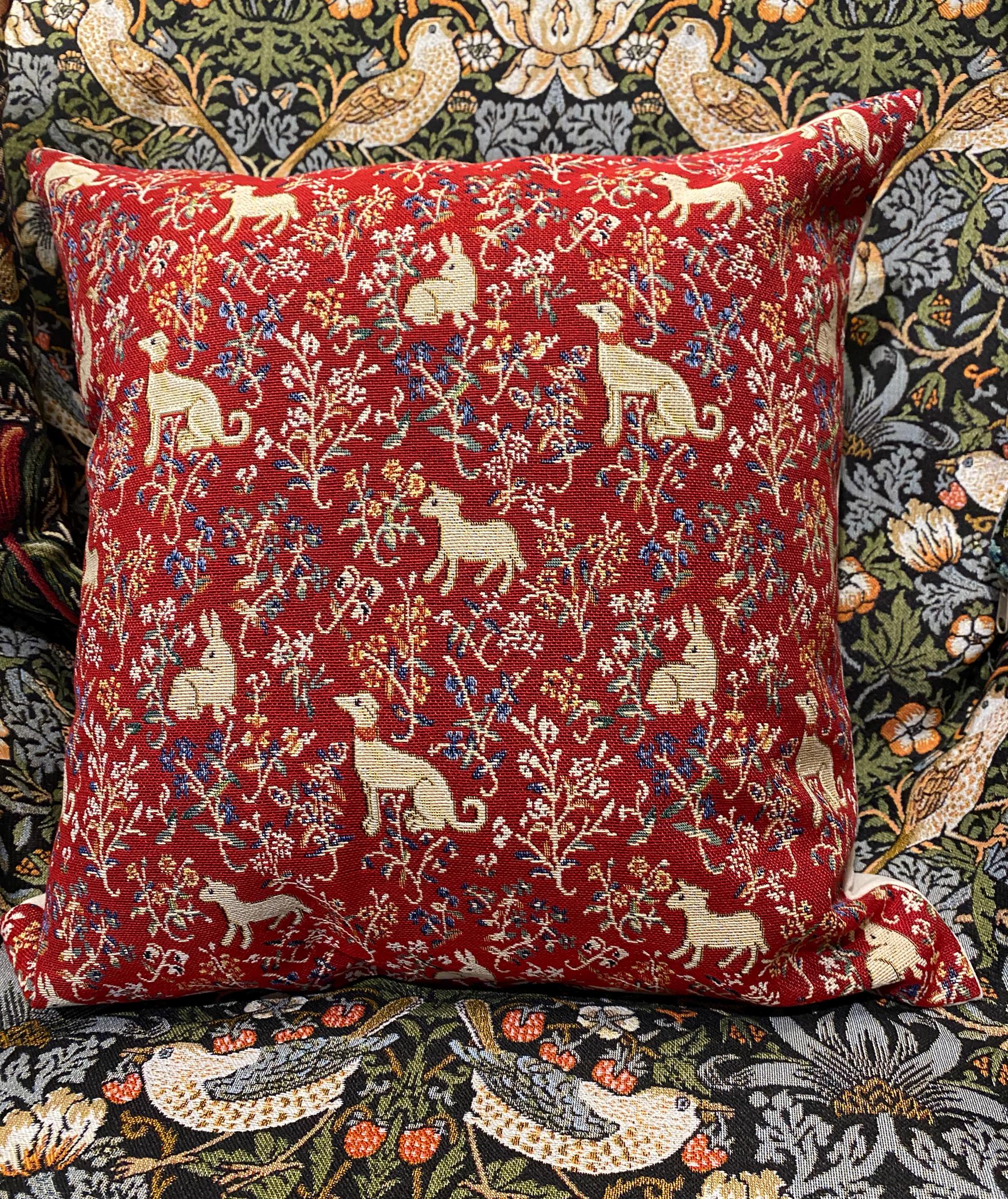 Hines Of Oxford Kissen 'William Morris Der Hase' – Gobelin-Stoff, 33x33 Cm, Made In UK