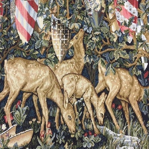 W. Morris style tapestry wall hanging &quot;History of the Holy Grail&quot;27*45 (70*113cm)-jacquard woven-medieval art style-the gift a history lover