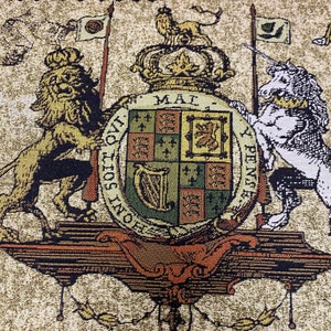 Medieval Royal Castle Tapestry Fabric: Jacquard Woven Upholstery