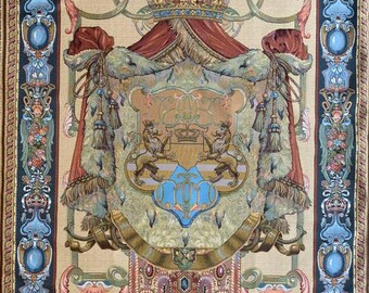 中世の紋章タペストリー：ジャカード織り壁掛け（43x68） - Etsy 日本