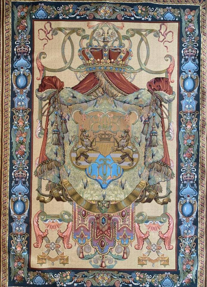 中世の紋章タペストリー：ジャカード織り壁掛け（43x68） - Etsy 日本