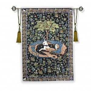 Medieval style tapestry wall hanging "Unicorn & Ouroboros"42*28(108 cm*70 cm)-jacquard woven-medieval art style-the gift a lover history.