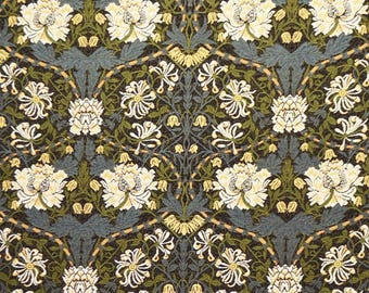 William Morris Style Tapestry Fabric: Honeysuckle 2 Jacquard Woven Upholstery Fabric by the Yard