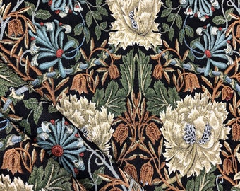 Woven Tapestry Fabric: William Morris Style Floral Jacquard, Upholstery & Decor Fabric by the Yard