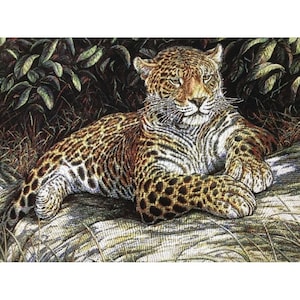タペストリー壁掛け「ジャングルのヒョウ」30×38（77 cm×99 cm） - ジャカード織り - ヒョウ柄の壁掛けタペストリー - 自然愛好家への素晴らしい贈り物。