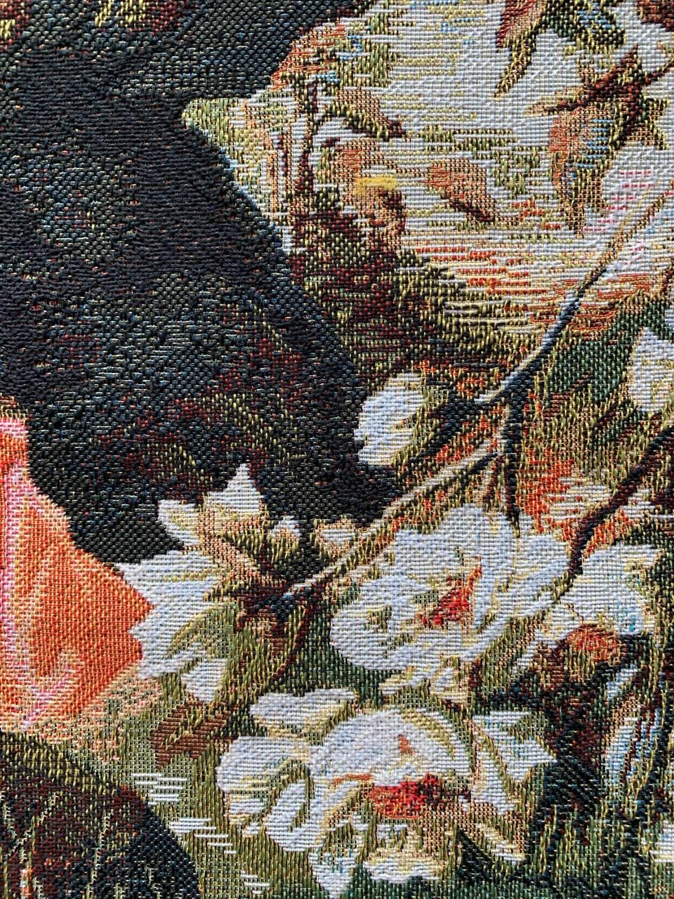Hans Zatska Tapestry: Jacquard Woven Nymphs, Love & Cupid (37x27